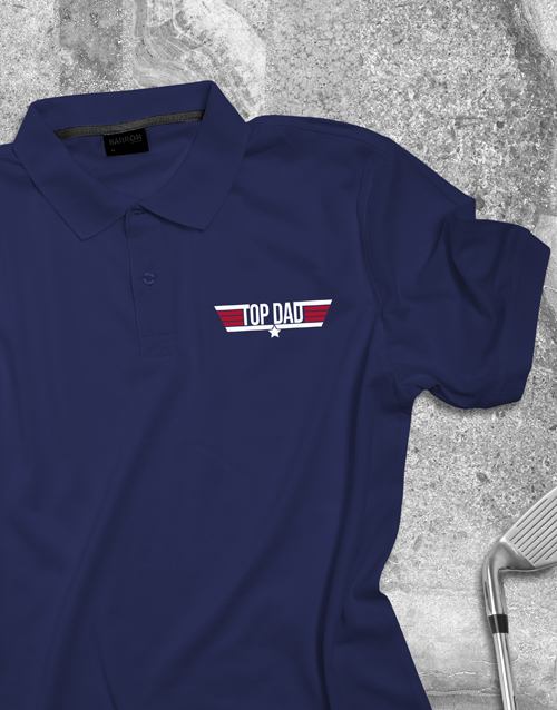 fathers-day Top Dad Printed Polo Shirt