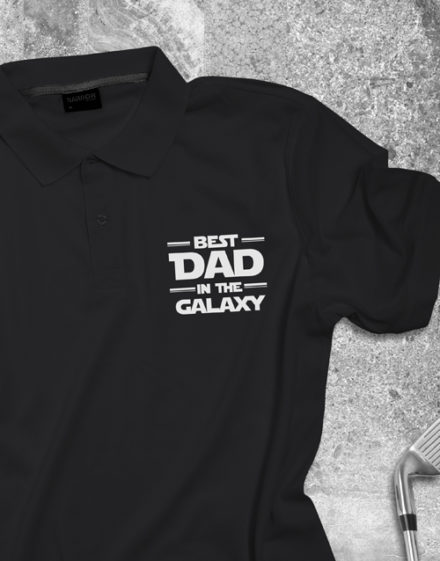 fathers-day Best Dad In Galaxy Printed Polo Shirt