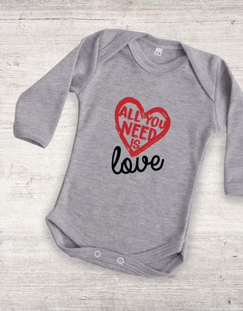 baby All You Need Is Love Onesie