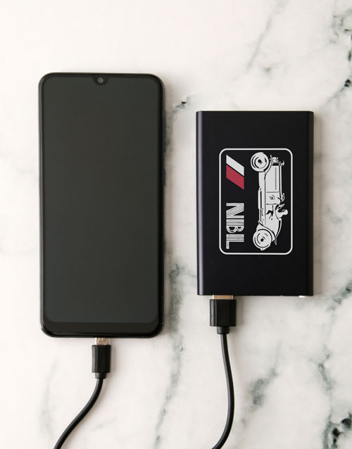 birthday Personalised Racer Black Powerbank