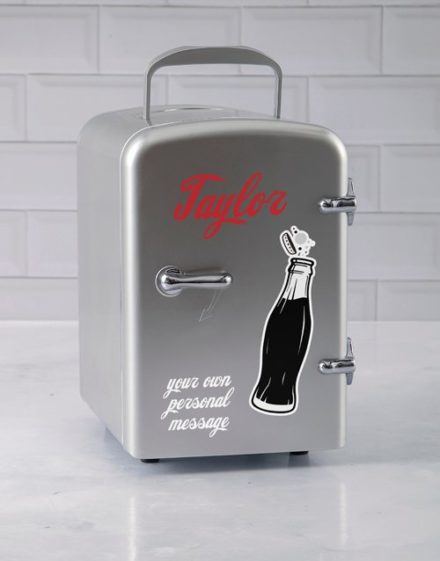 birthday Personalised Cola Silver Desk Fridge