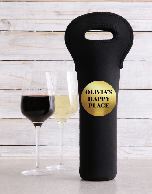 birthday Personalised Happy Place Wine Carrier