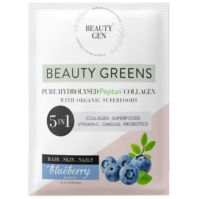 Beauty Gen Pure Hydrolised Peptan Collagen Sachets - Blueberry