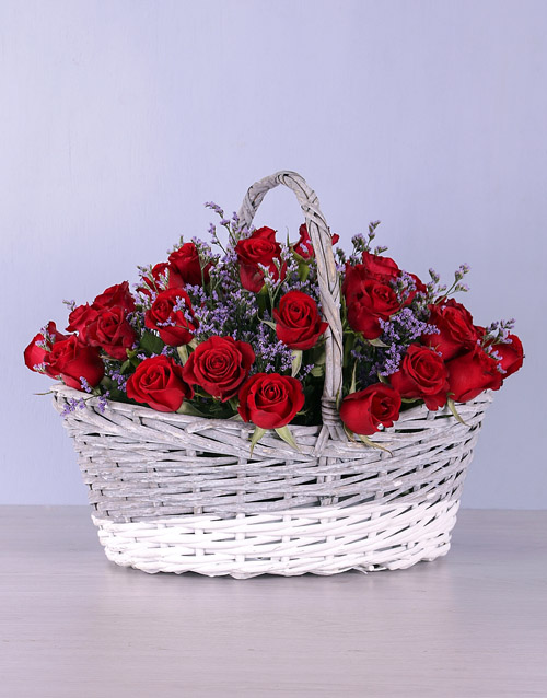 roses Basket of Red Roses