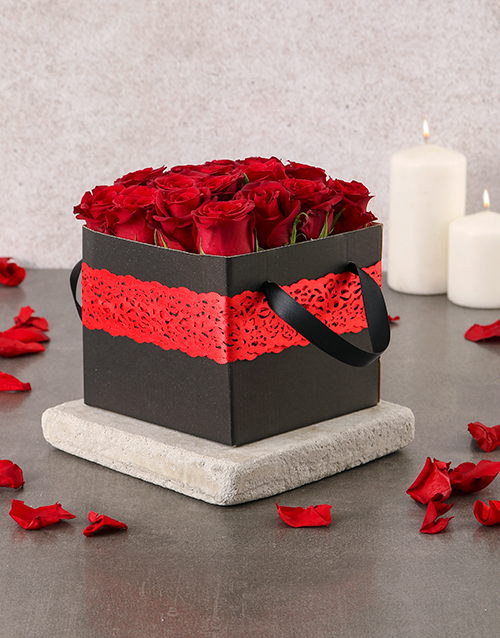 roses Red Laced Rose Box