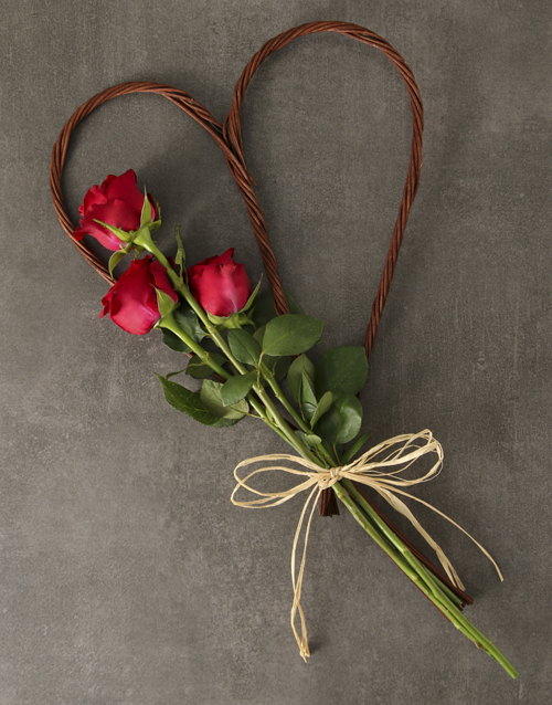 roses Red Rose Willow Heart
