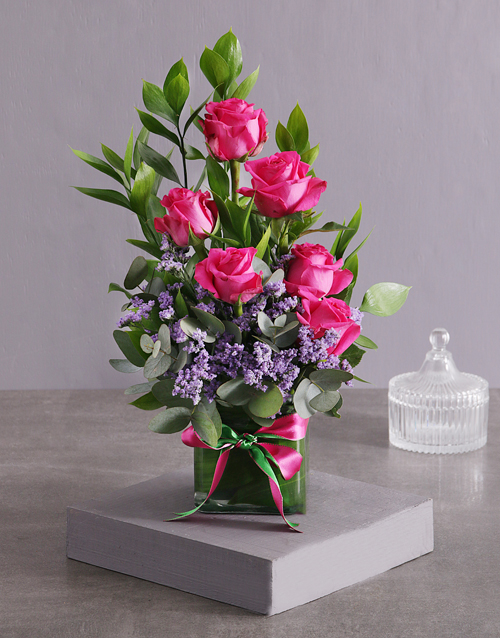 roses Artful Cerise Rose Arrangement