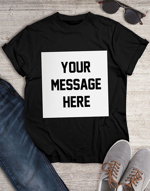 birthday Personalised Message Black T Shirt