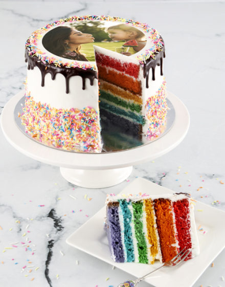 cakes Personalised Magical Rainbow Photo Cake