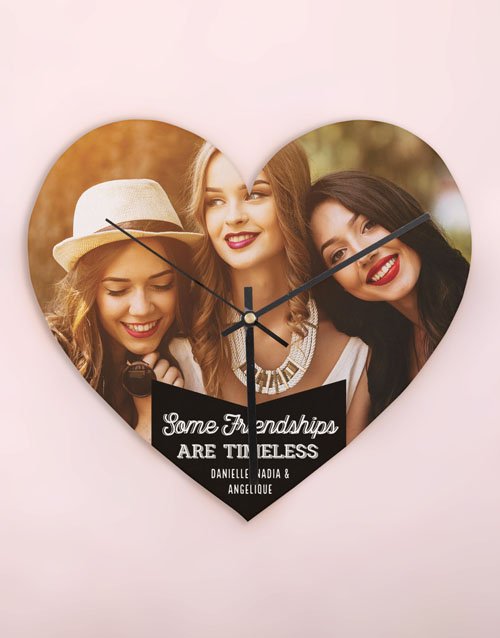 Personalised Friendship Heart Shaped Clock Personalised Friendship Heart Shaped Clock