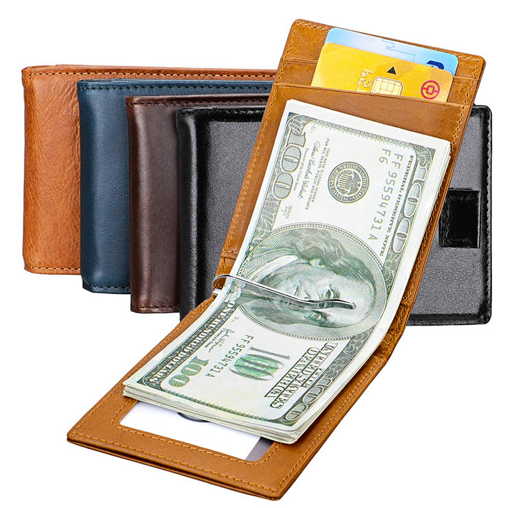 Leather Moneyclip Card Wallet
