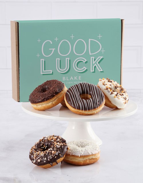 Personalised Good Luck Doughnut Box