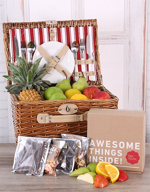 Fruit and Snack Picnic Basket