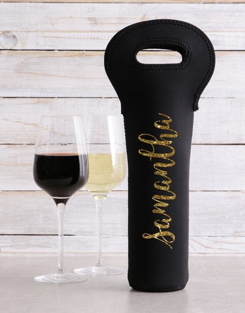 Personalised Glitter Name Wine Carrier