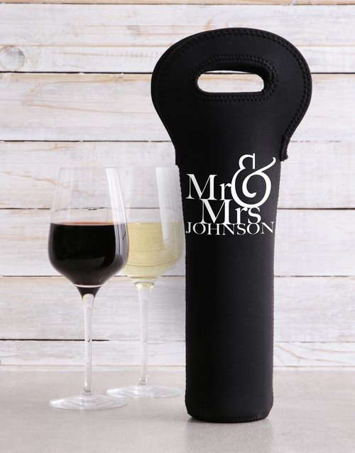 Personalised Mr & Mrs Wine Carrier