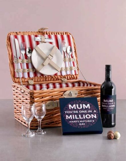 One In Million Wine And Chocolate Combo In Basket