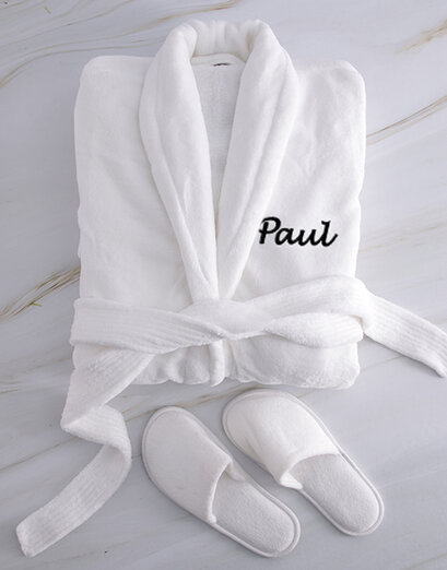 Personalised White Gown And Slippers Set