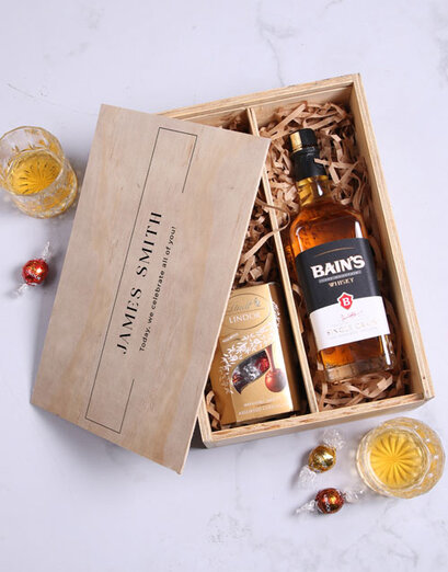 Personalised Bains Whisky Crate — South African whisky Father's Day gift