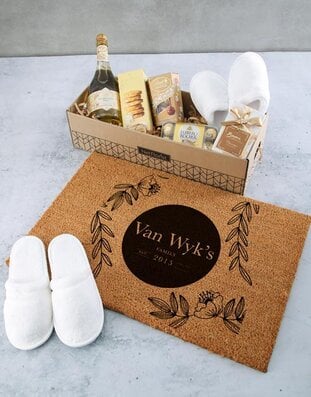 Personalised Floral Doormat Hamper
