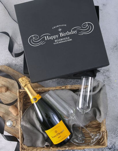 Personalised Veuve Glassware Gift Box
