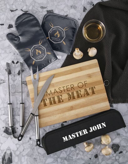 Personalised Meat Master Braai Gift Set — Father's Day personalised braai gift