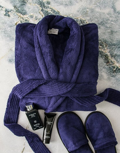 Navy Gown And Charlotte Rhys Mens Bath Set