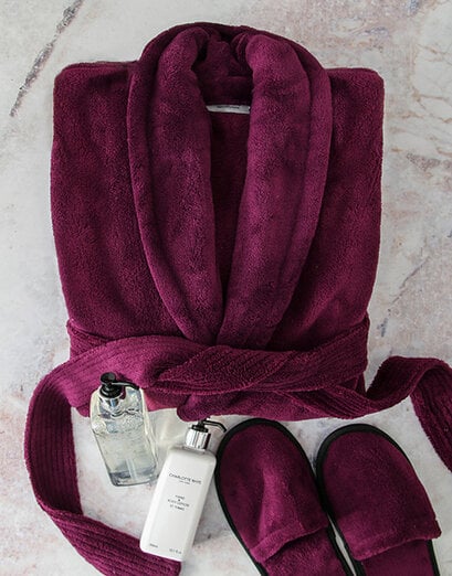 Plum Purple Gown And Charlotte Rhys Bath Set