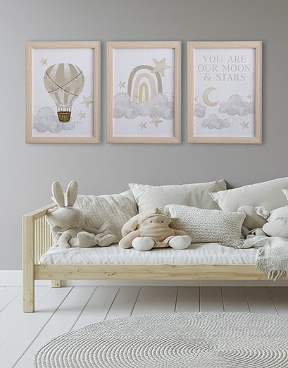Unisex Nursery Wall Art Trio Gift Set