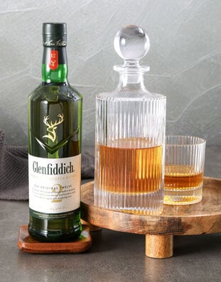 A Grand Cheers Glenfiddich And Decanter