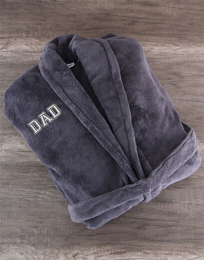 Charcoal Fleece Robe for Dad